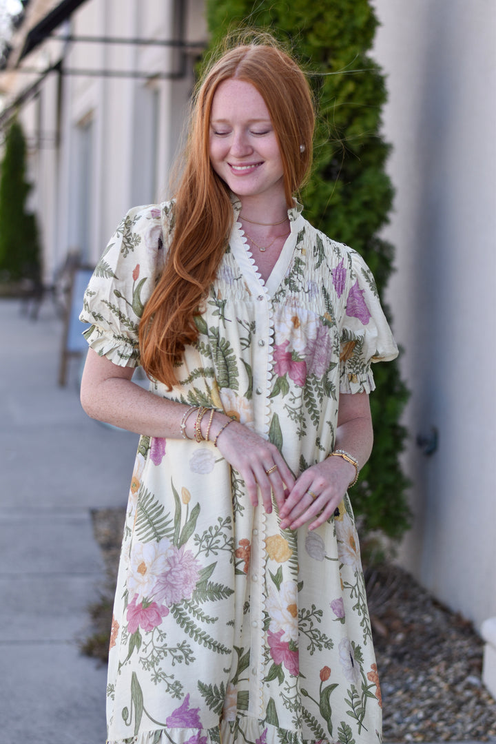 Umgee Wildflower Lace Midi Dress