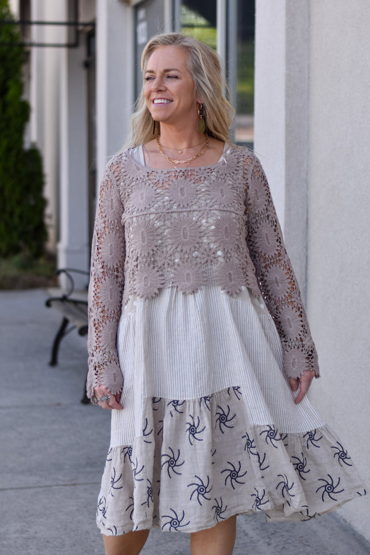 Tempo Paris Riviera Breeze Polka Linen Dress
