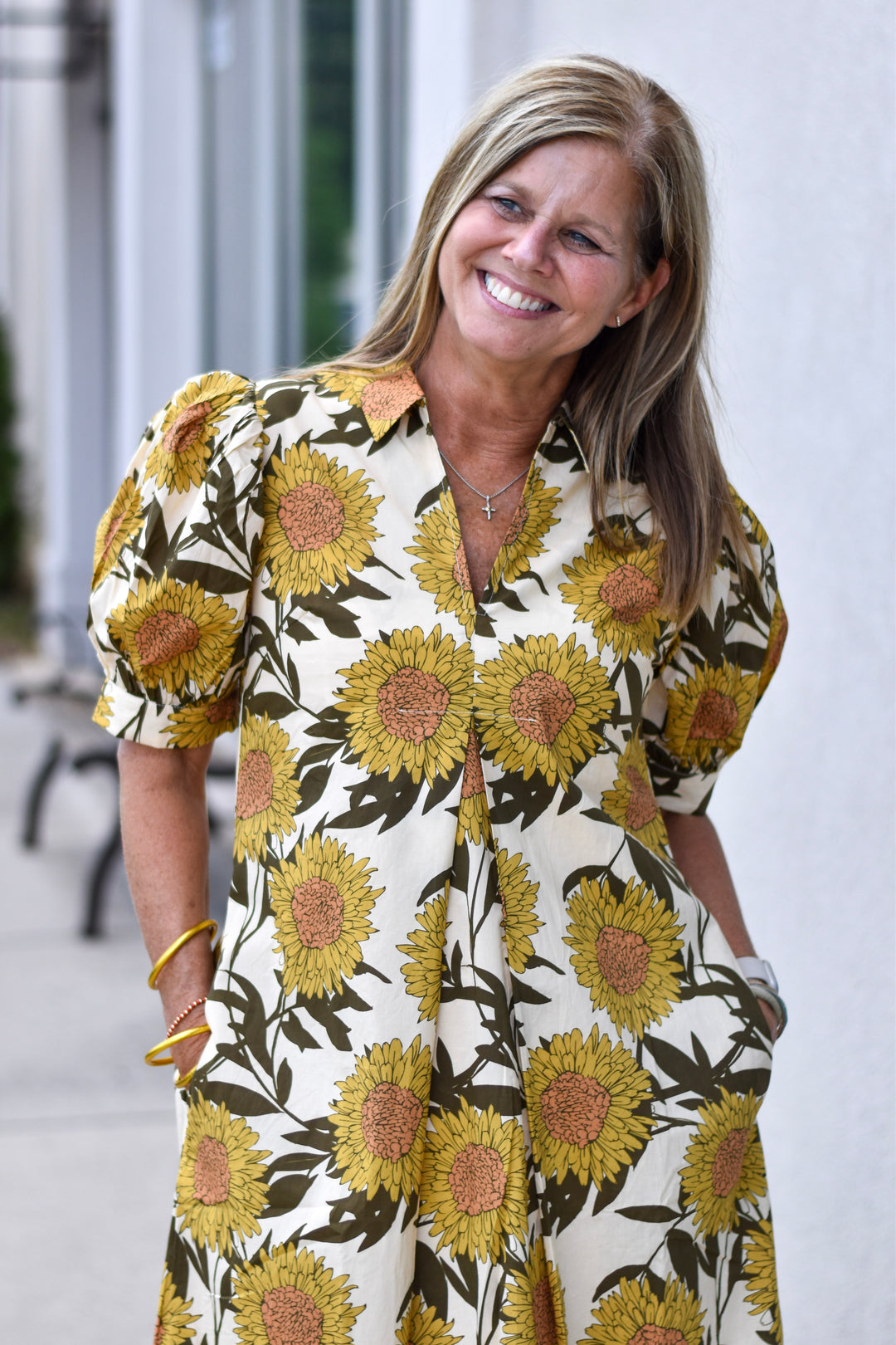 Pinch Golden Sunflower Midi Dress