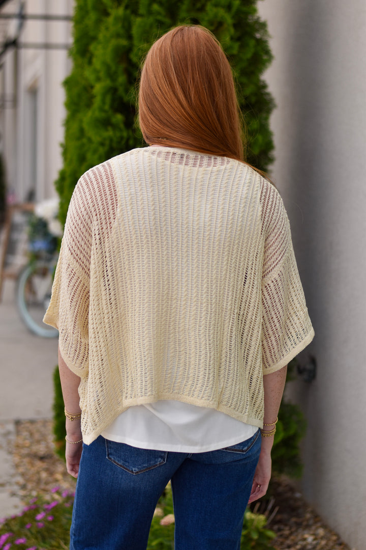 Natural Breeze Fishnet Cardigan