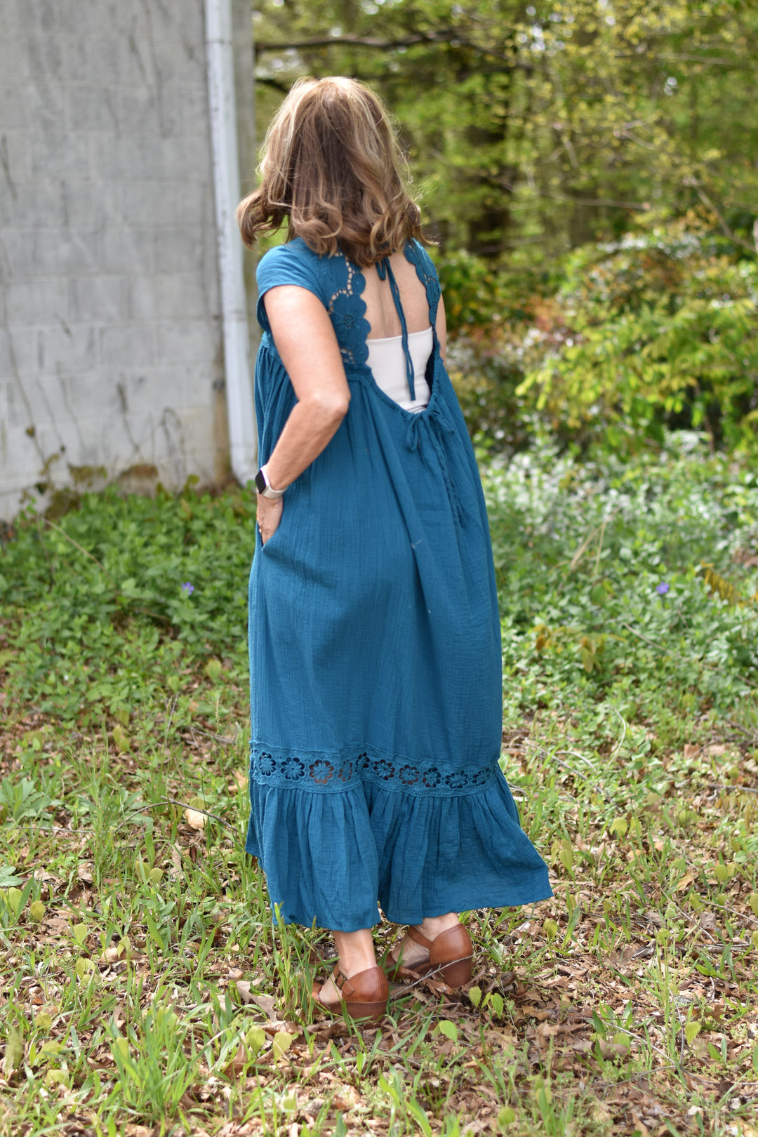 Oli & Hali Crochet Gauze Maxi Dress