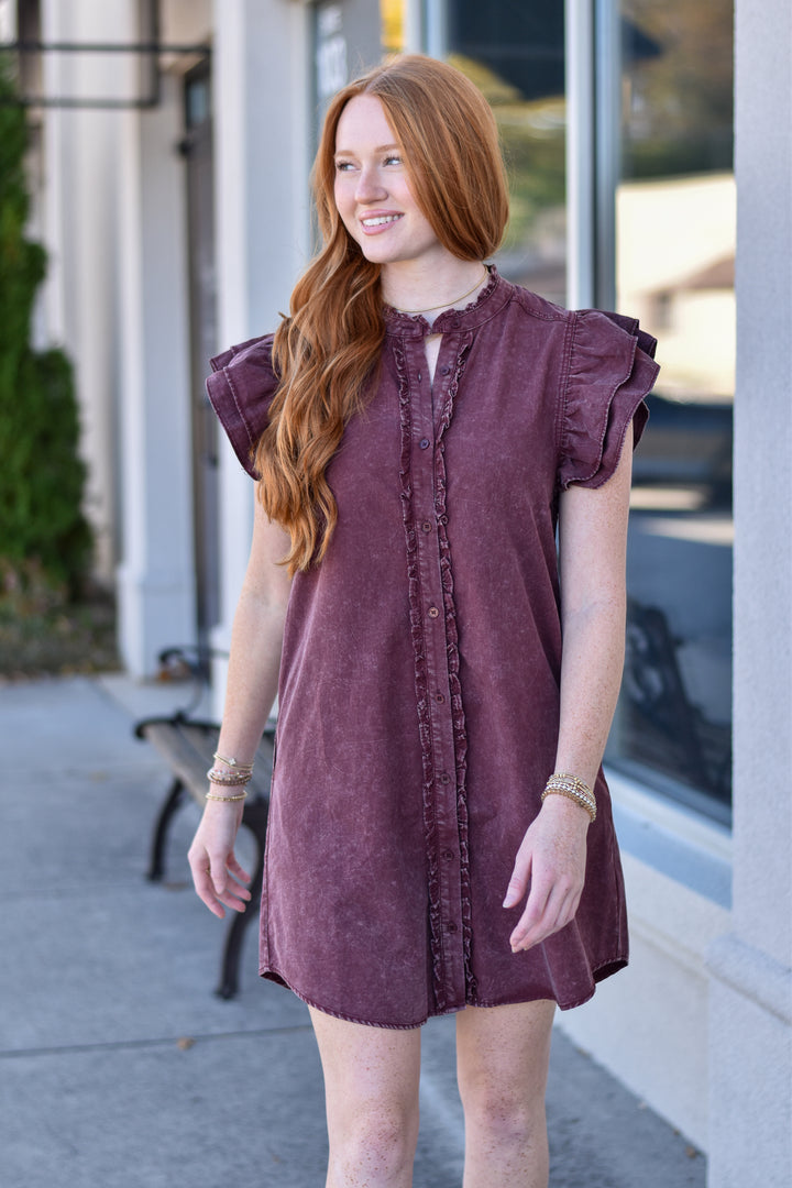 Snowfall Ruffle Mini Dress