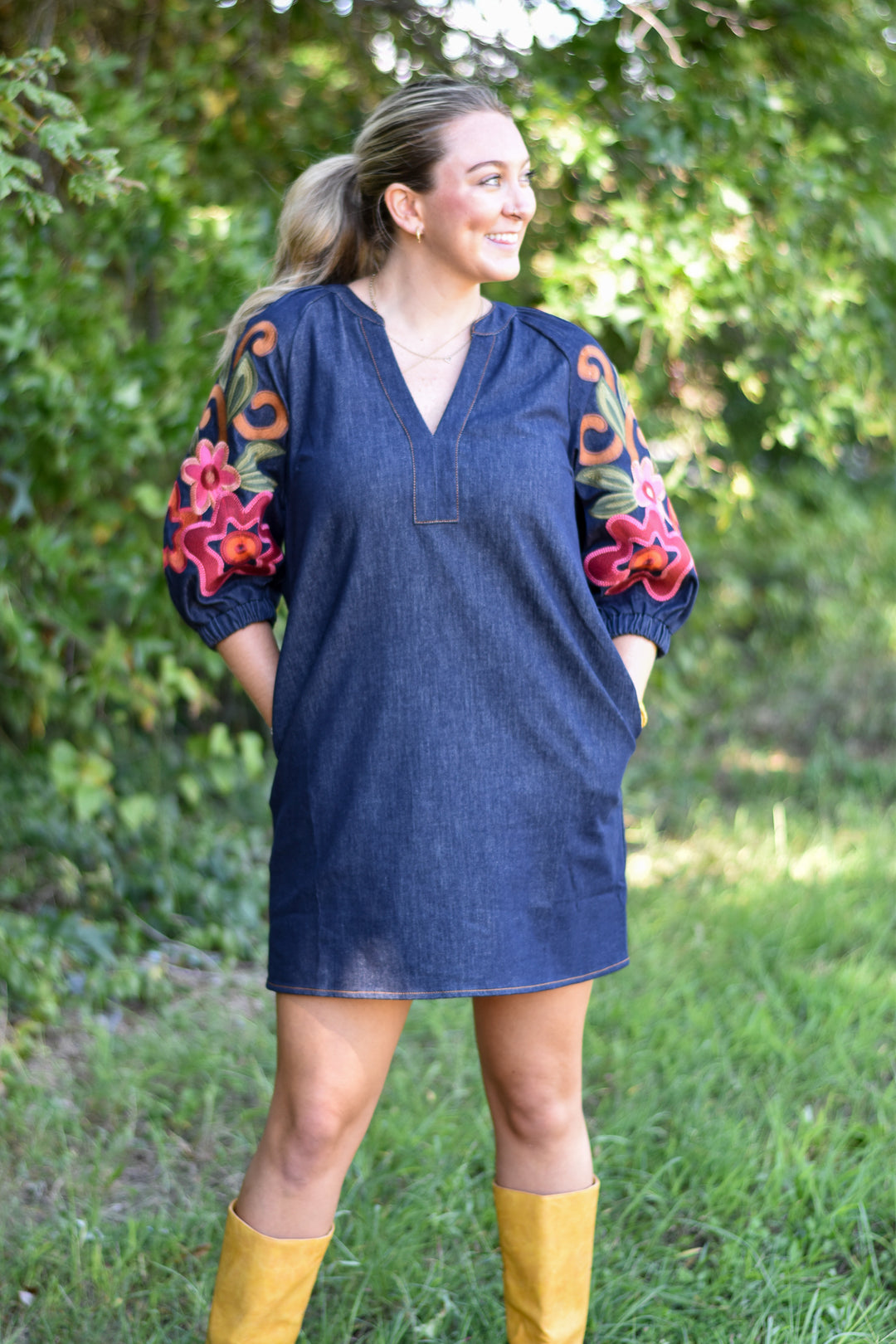 THML Indigo Wildflower Dress