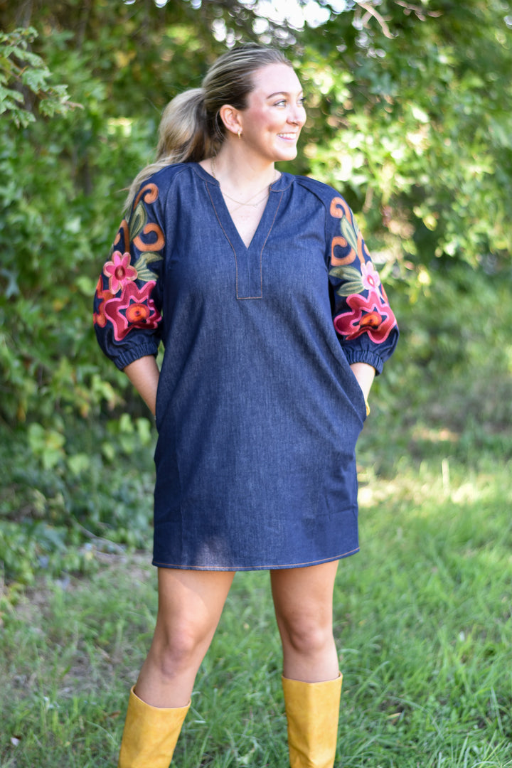 THML Indigo Wildflower Dress