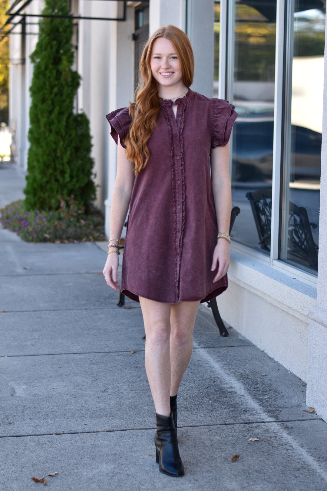 Snowfall Ruffle Mini Dress