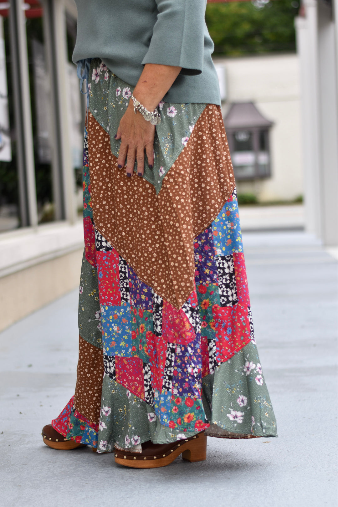 Crossroads Patchwork Maxi Skirt