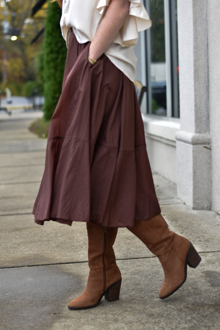 Mocha Grace Midi Skirt