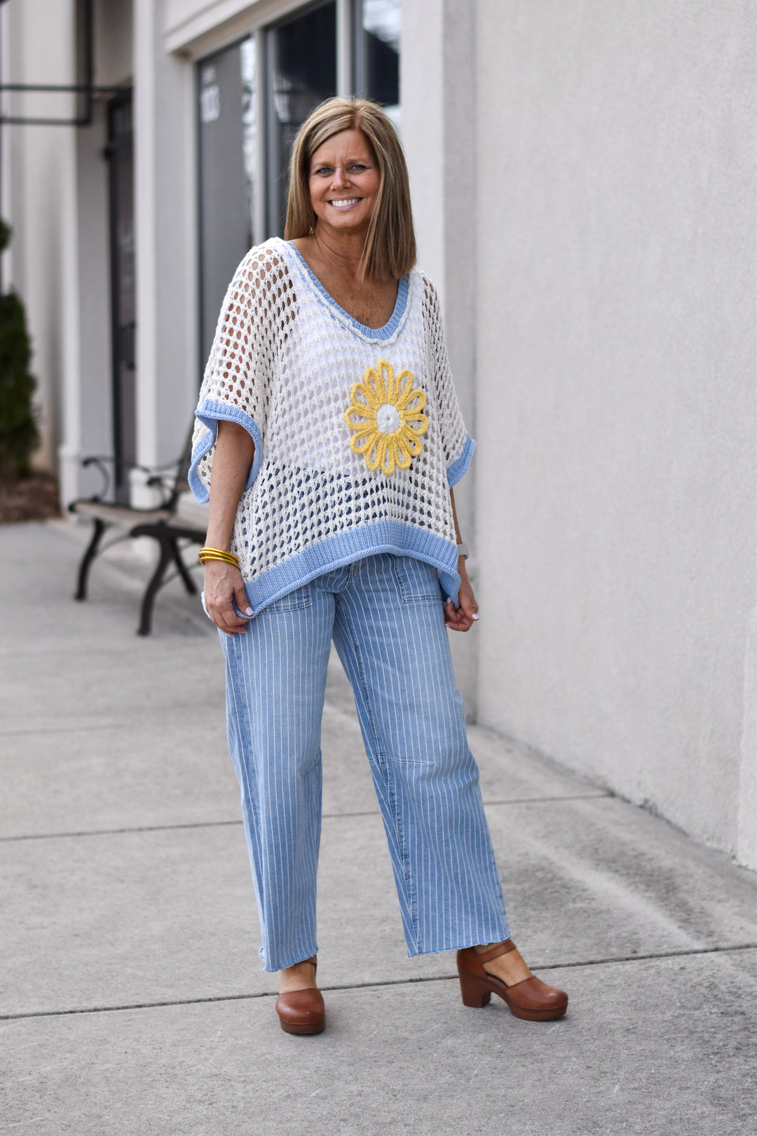 Pol Daisy Drift Crochet Sweater