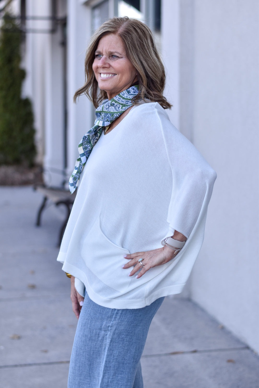 Tempo Paris Knit Poncho Top