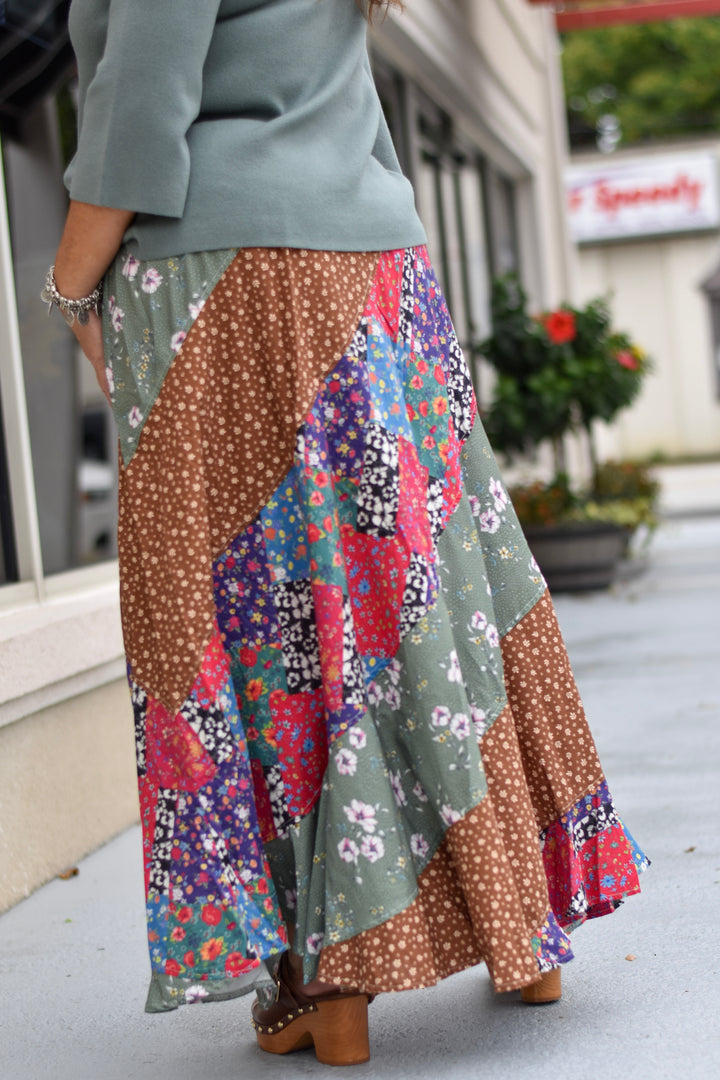 Crossroads Patchwork Maxi Skirt