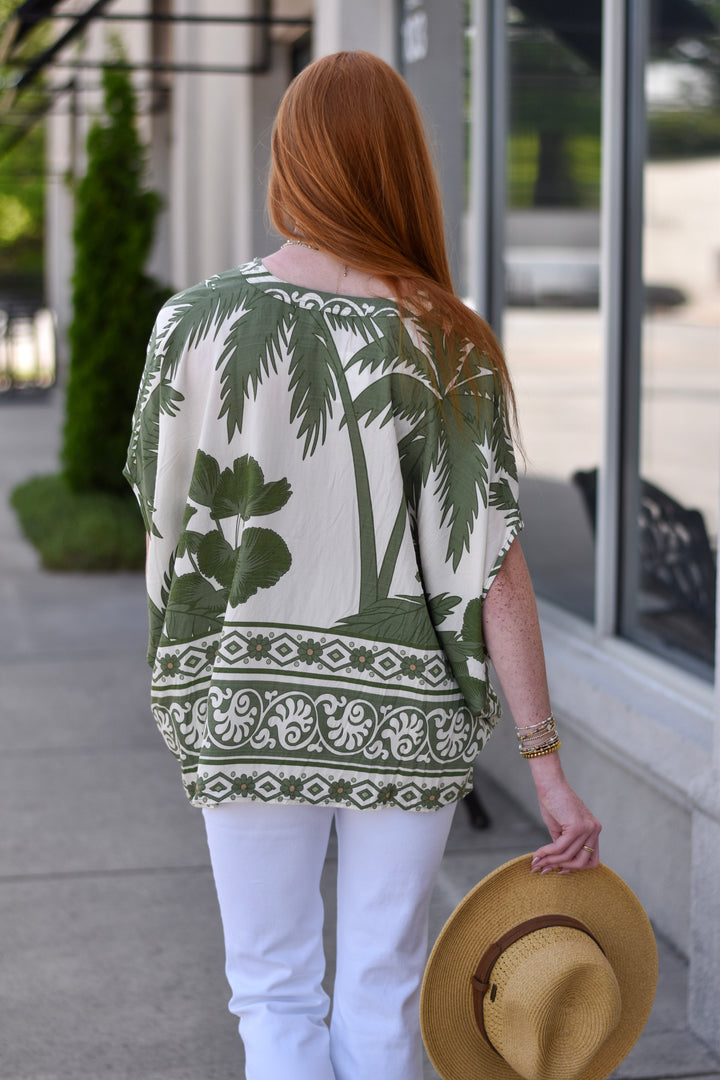 Mixed Tropical Print Top