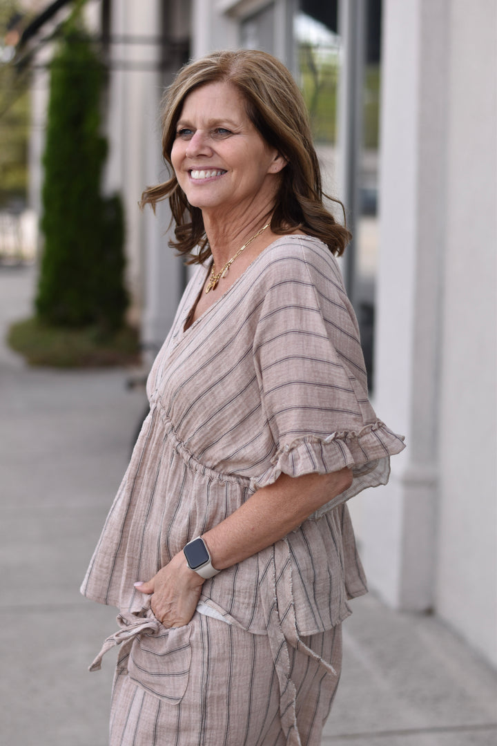 Easel Sweet Savanah Gauze Top