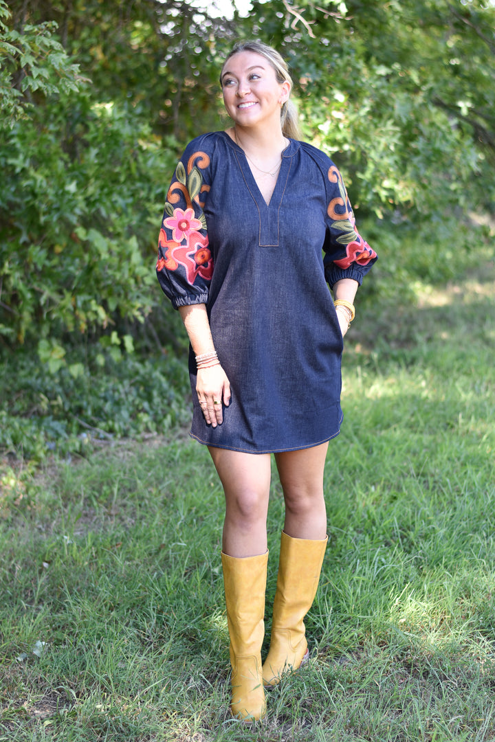 THML Indigo Wildflower Dress
