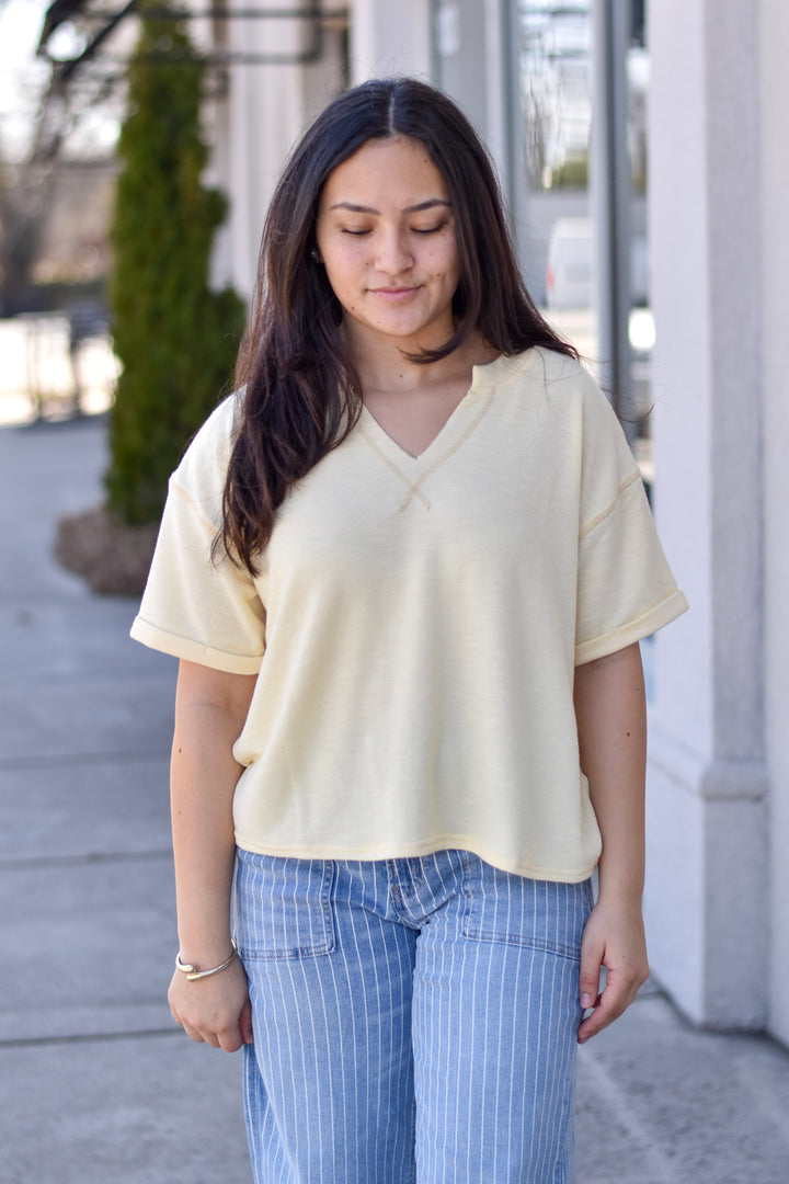Everyday Contrast Stitch Knit Tee