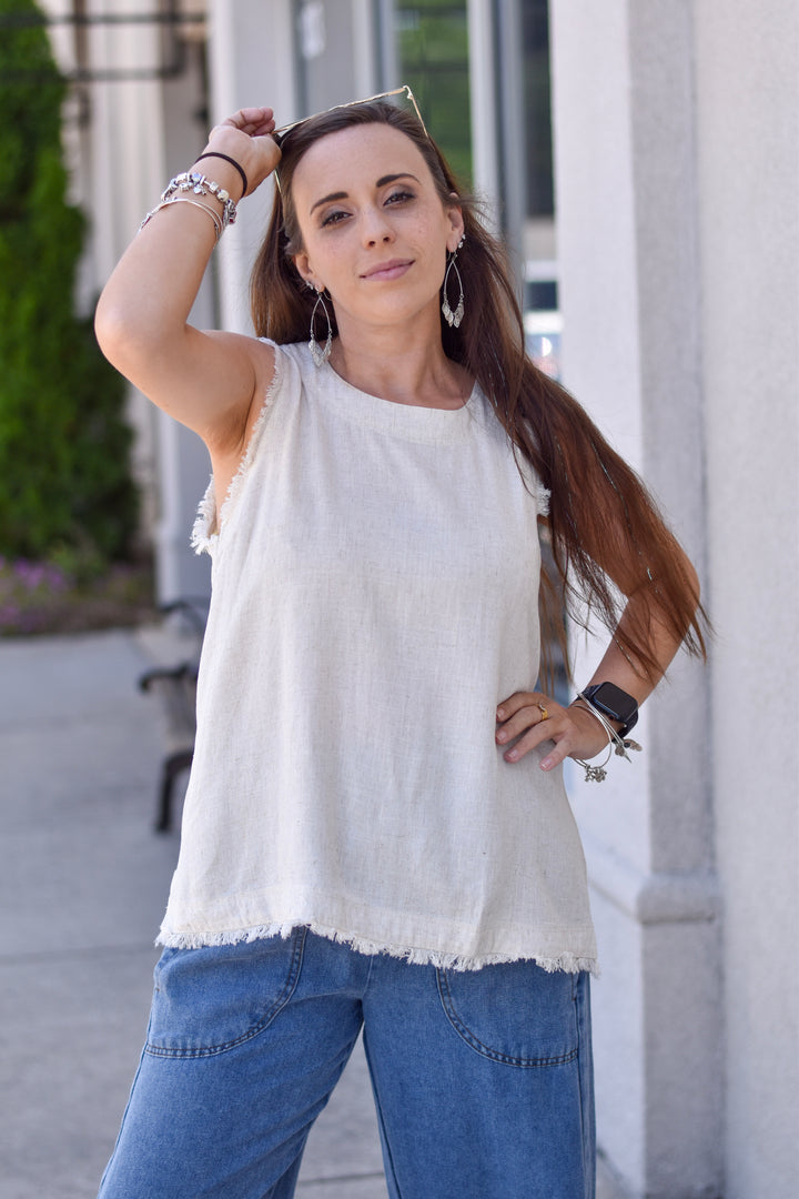 Umgee Coastal Charm Linen Tank
