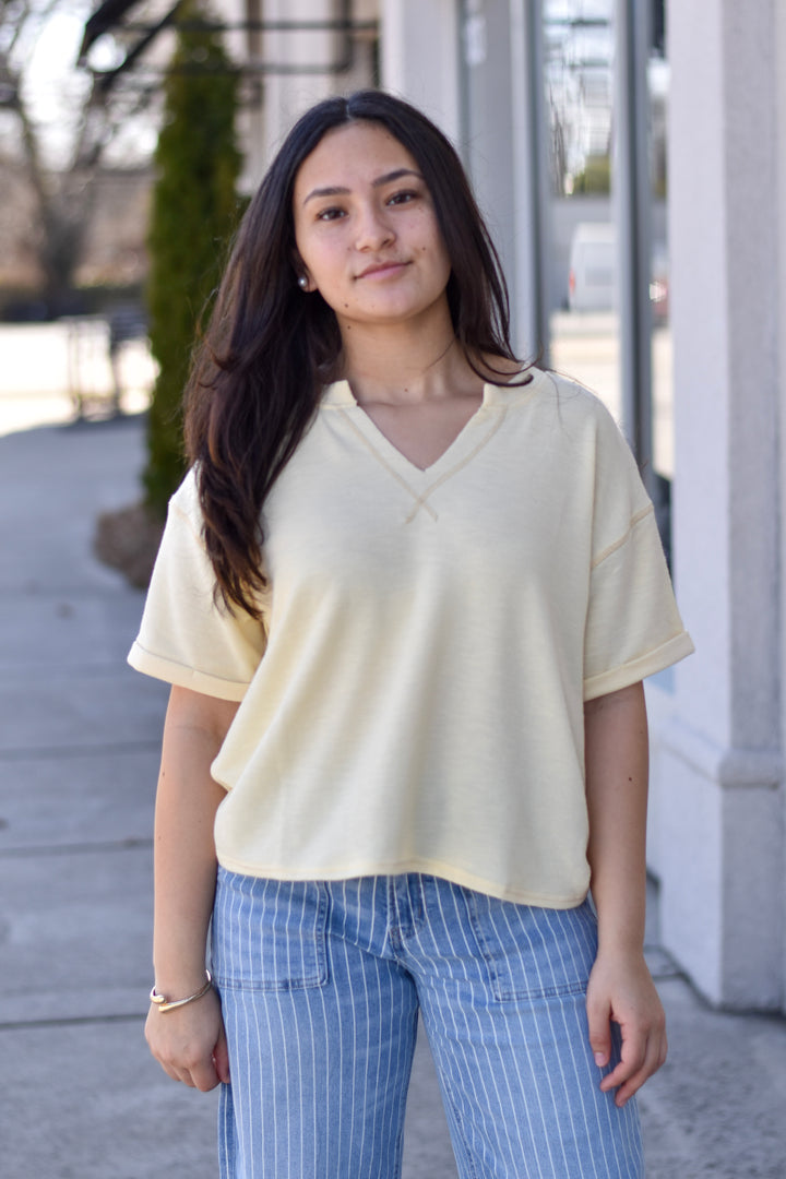 Everyday Contrast Stitch Knit Tee