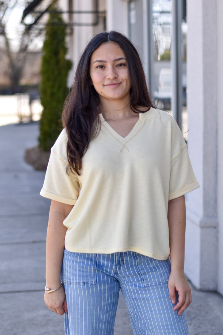 Everyday Contrast Stitch Knit Tee