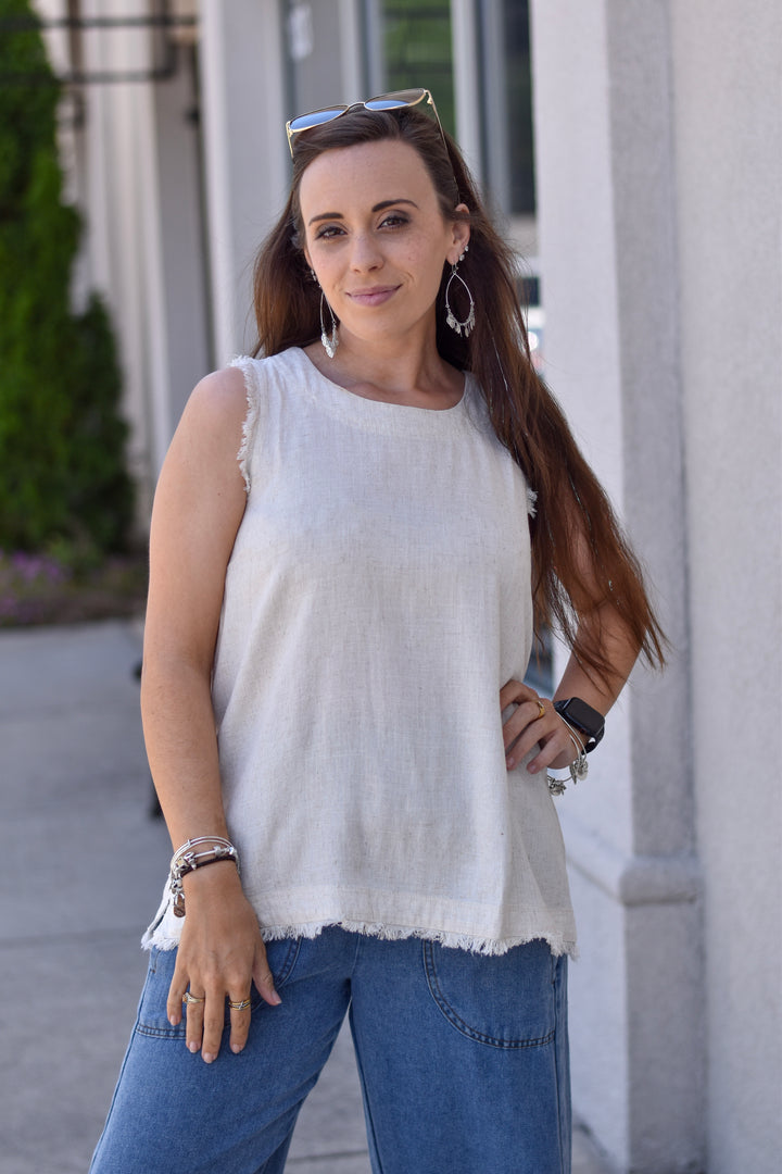 Umgee Coastal Charm Linen Tank
