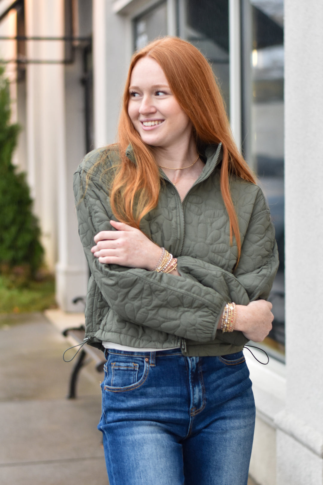 The Packable Floral Quilted Bomber Jacket