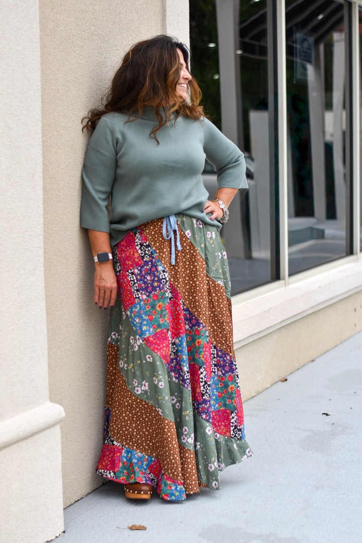 Crossroads Patchwork Maxi Skirt