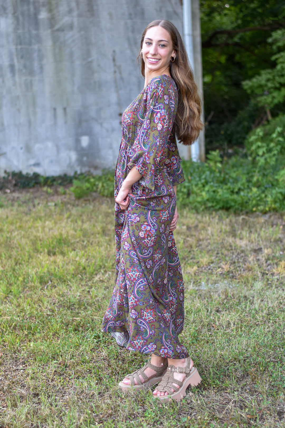 Serena Paisley Maxi Dress Blue Hydrangea Boutique Serena Paisley Maxi Dress Blue Hydrangea Boutique