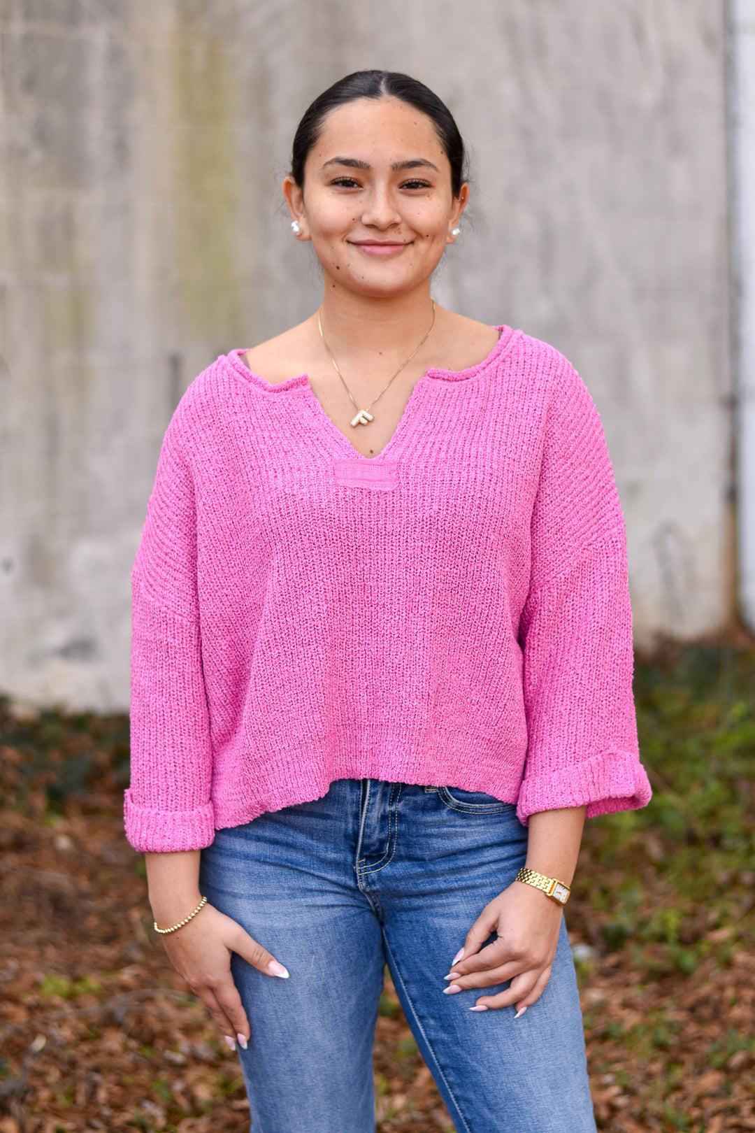 Blush Breeze Boho Sweater