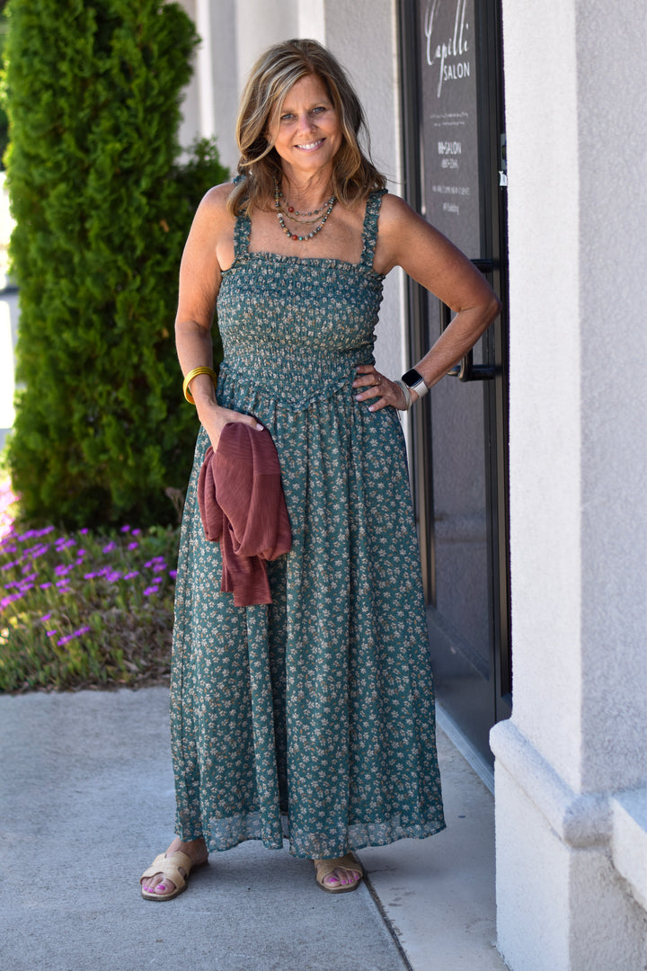 Sweet Floral Midi Dress