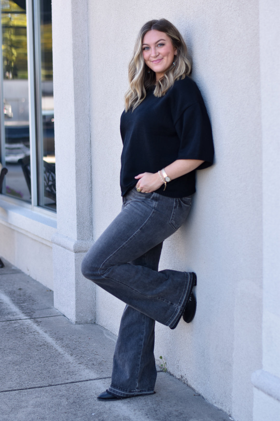 Judy Blue Tummy Control Charcoal Flare Jeans