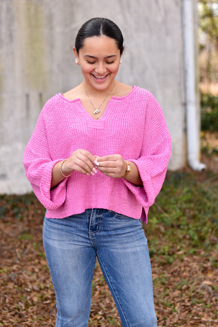 Blush Breeze Boho Sweater