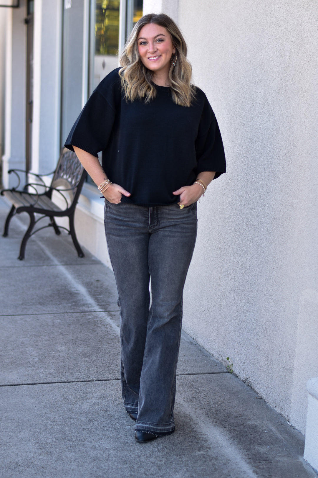 Judy Blue Tummy Control Charcoal Flare Jeans