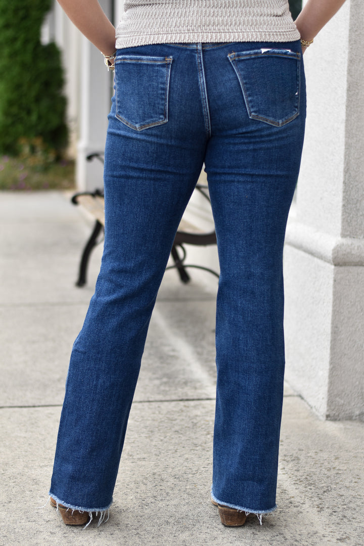 Vervet High Rise Raw Hem Bootcut Jeans