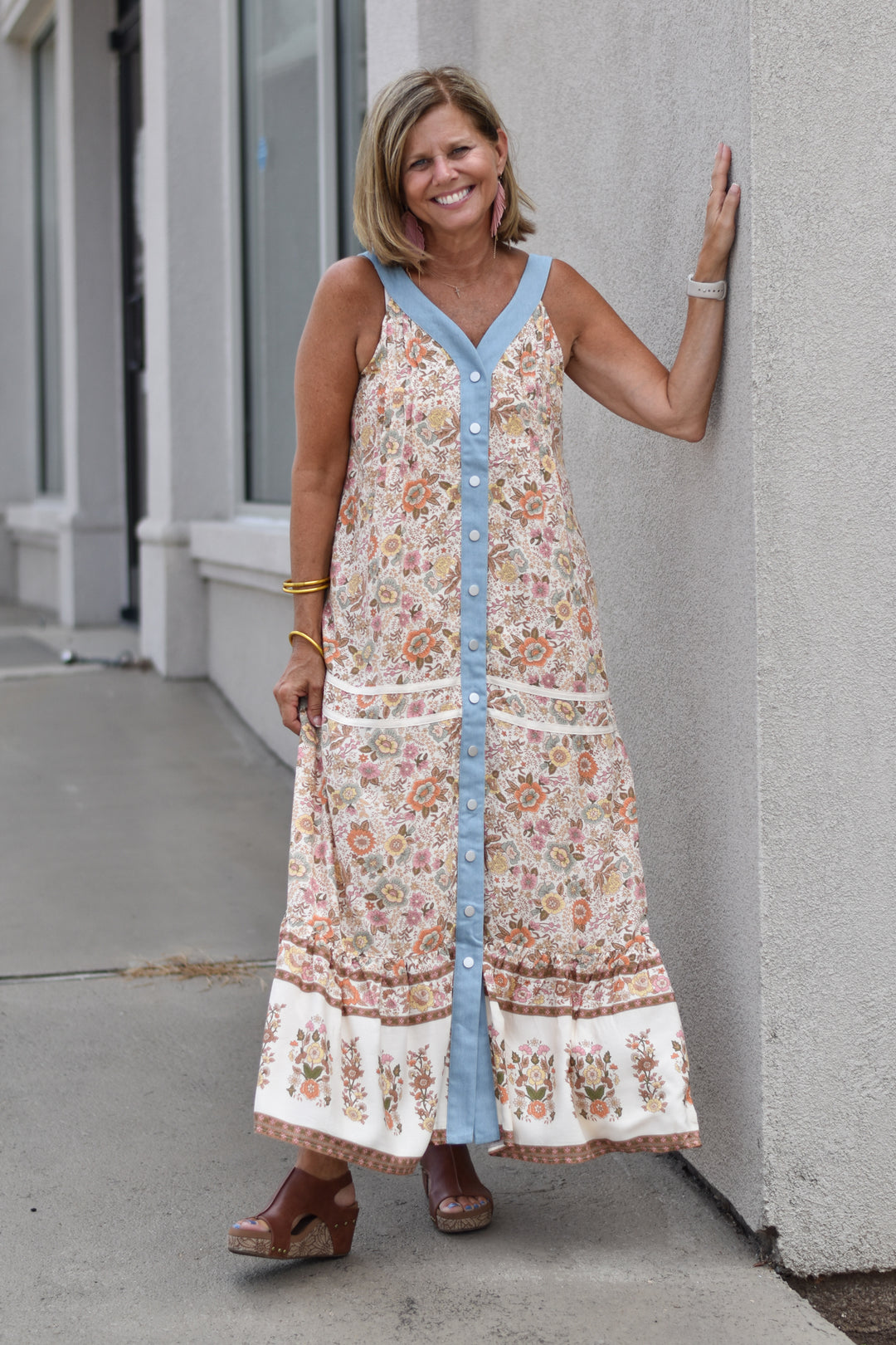 Border Bloom Maxi Dress