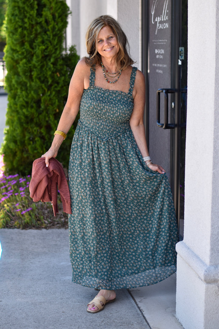 Sweet Floral Midi Dress