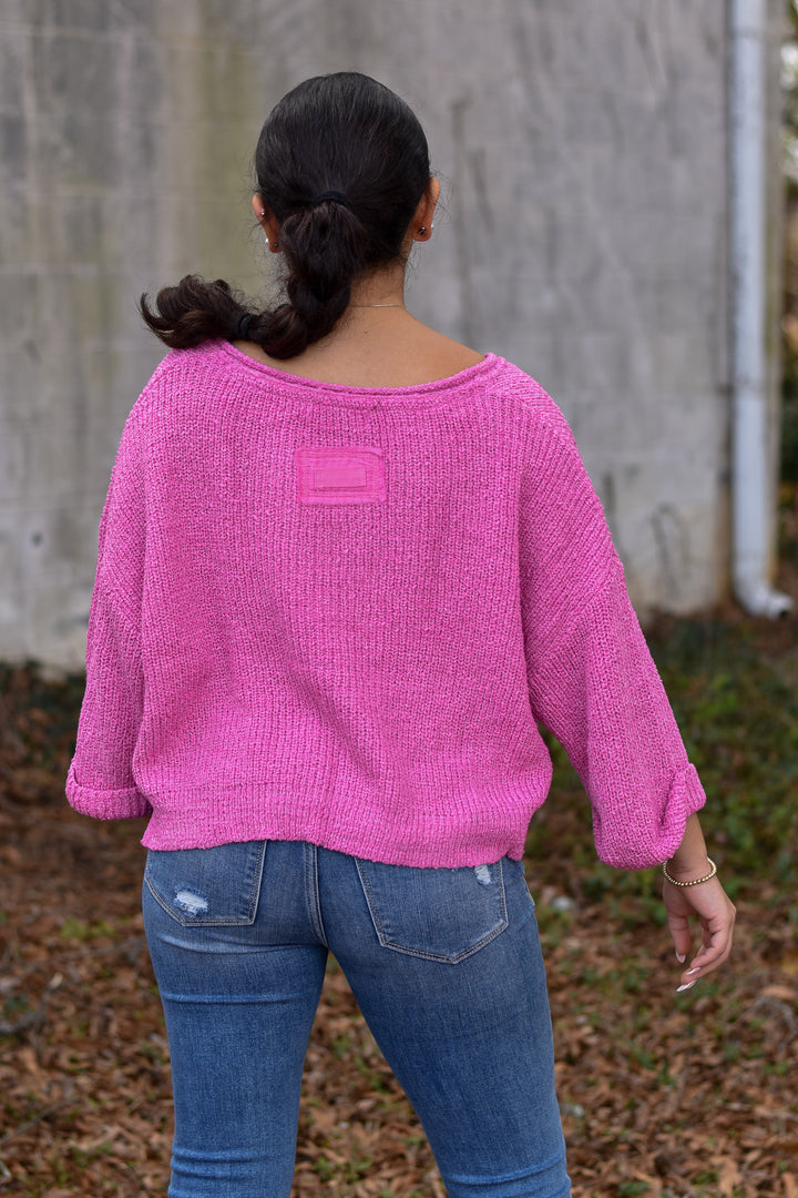 Blush Breeze Boho Sweater