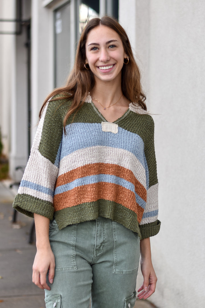 Rhea Patch Stripe Sweater