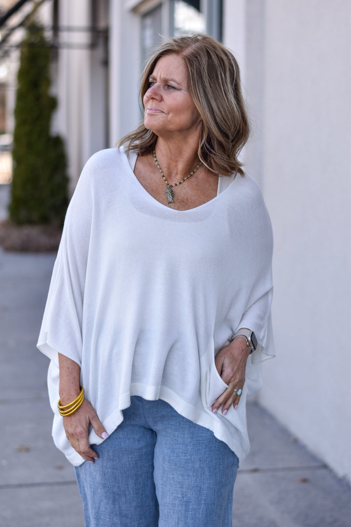 Tempo Paris Knit Poncho Top
