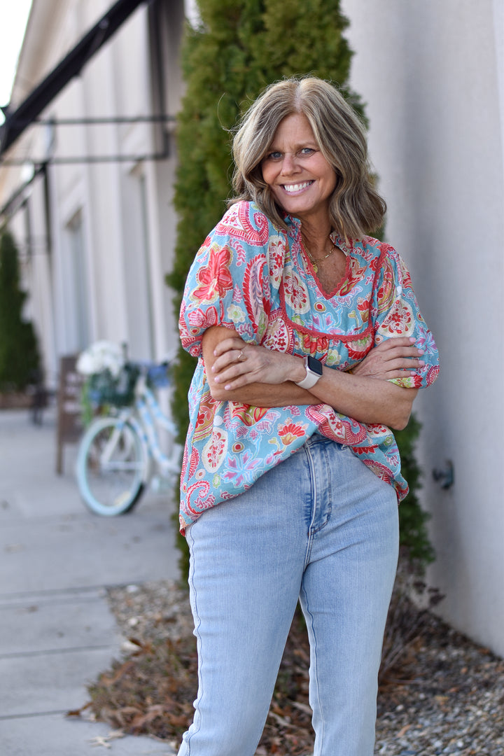 Blue Skies Paisley Blouse