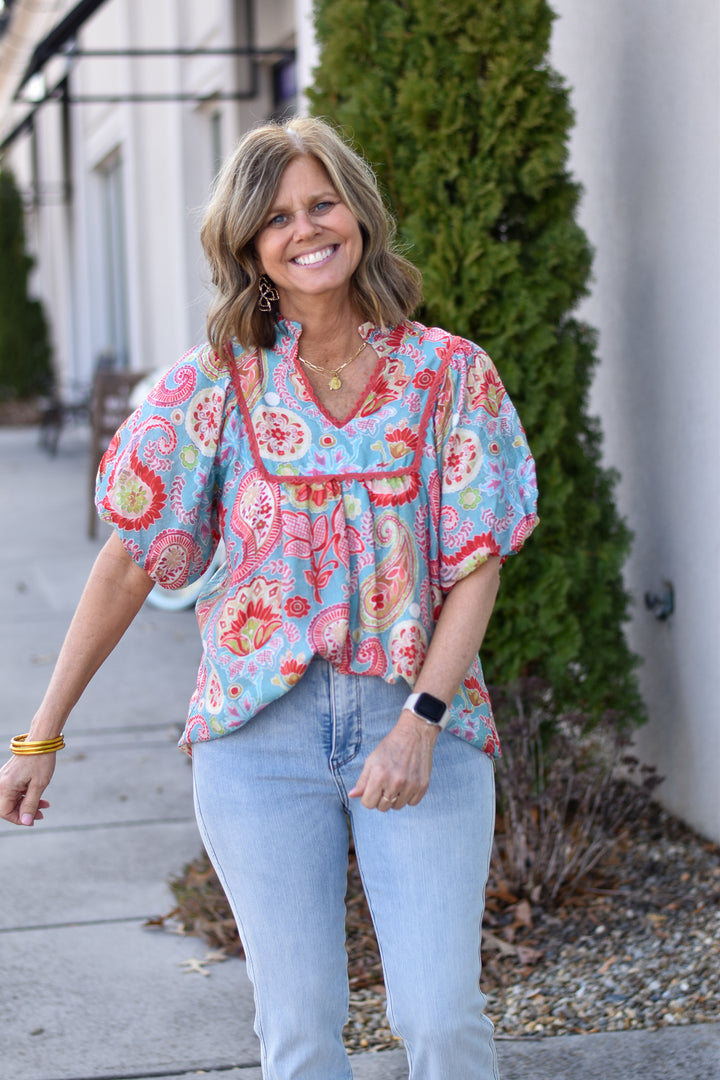 Blue Skies Paisley Blouse