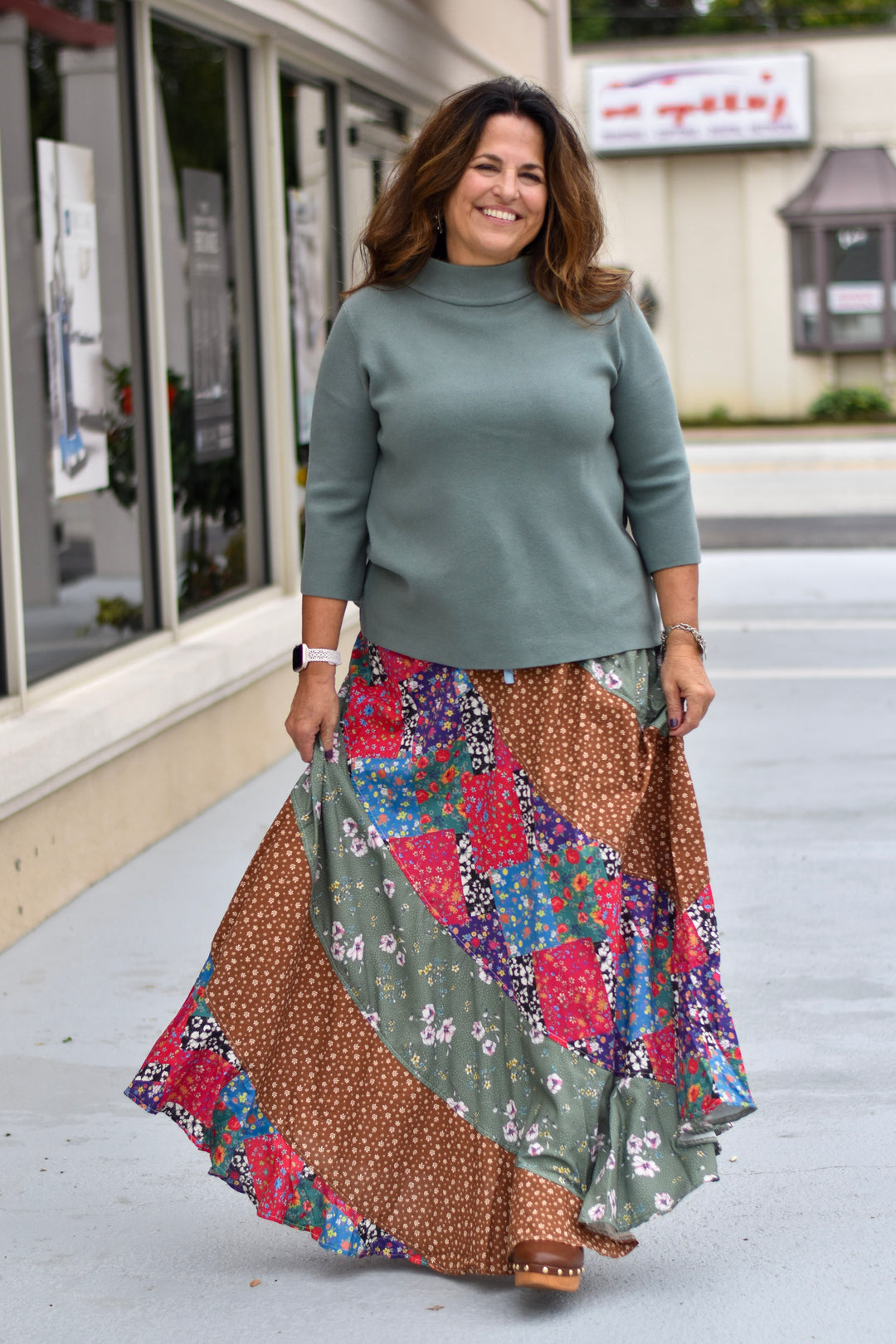 Crossroads Patchwork Maxi Skirt
