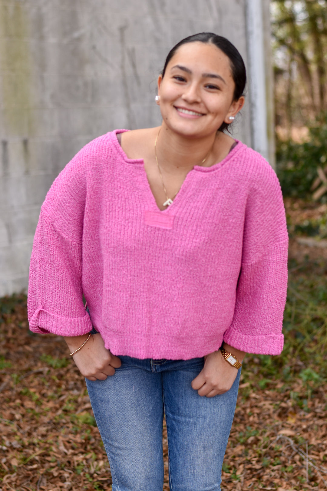 Blush Breeze Boho Sweater