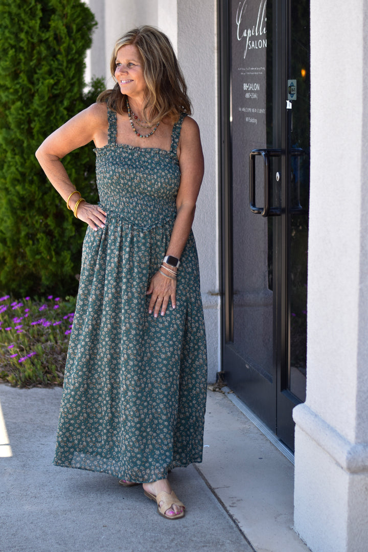 Sweet Floral Midi Dress