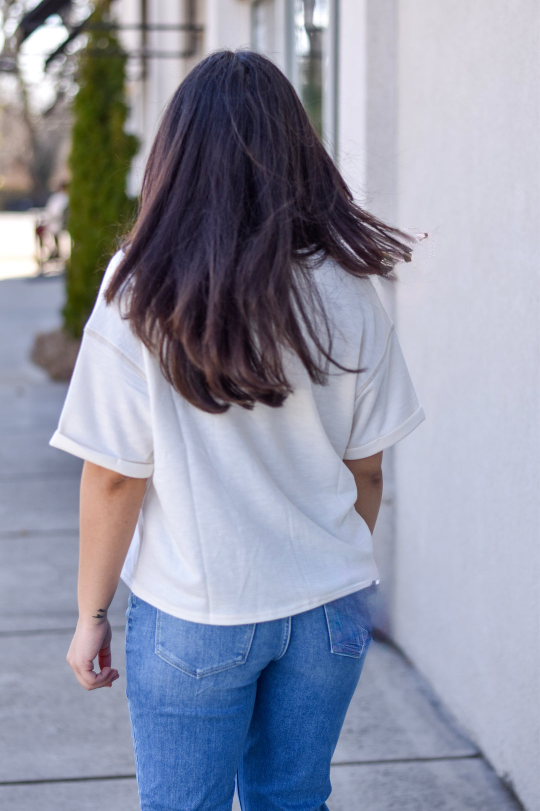 Everyday Contrast Stitch Knit Tee