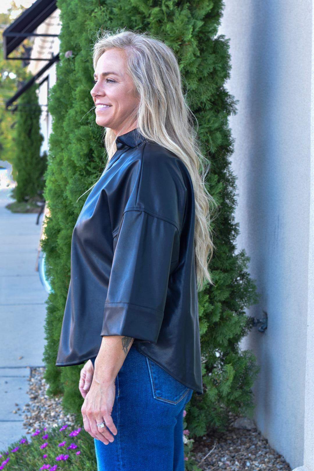 Midnight Muse Faux Leather Top