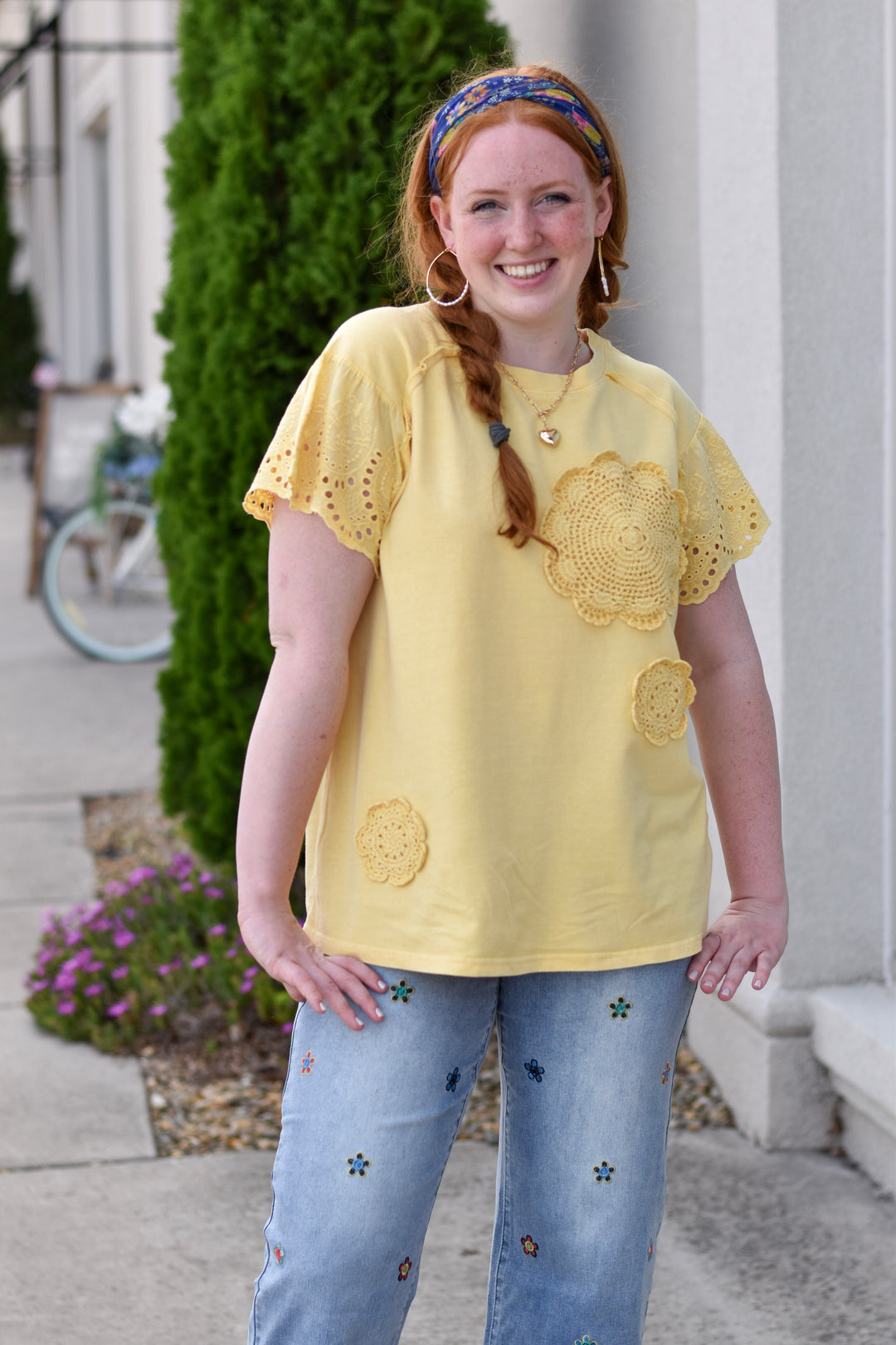 Easel's Vintage Bloom Chrochet Top