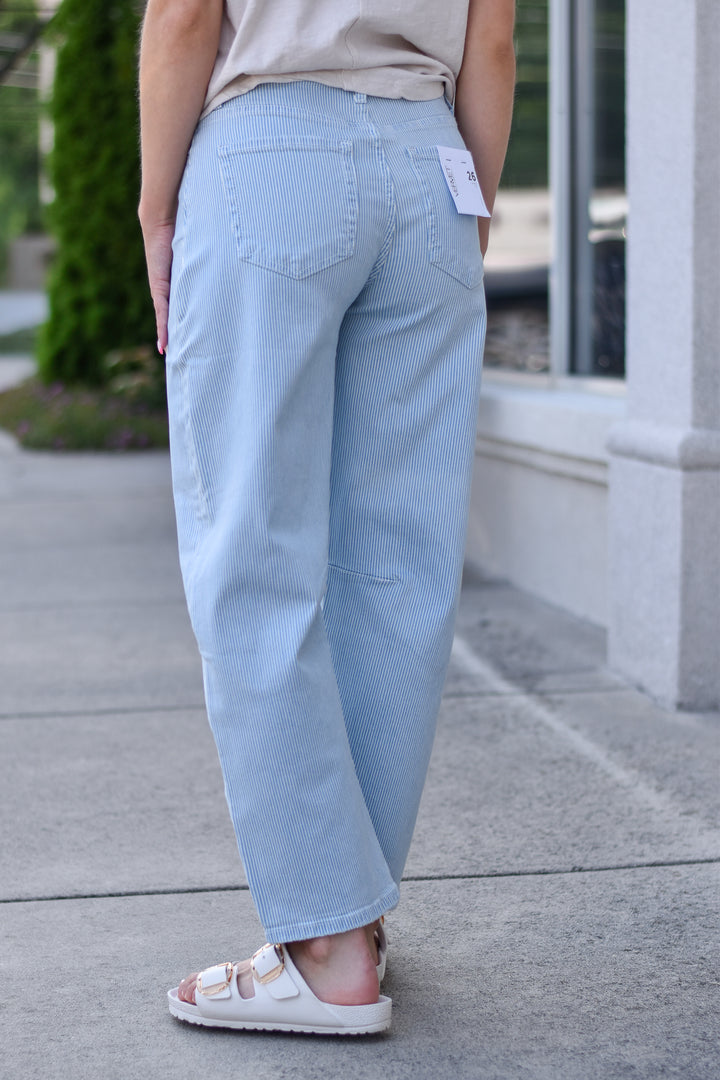 Urban Stripe Barrel Jeans