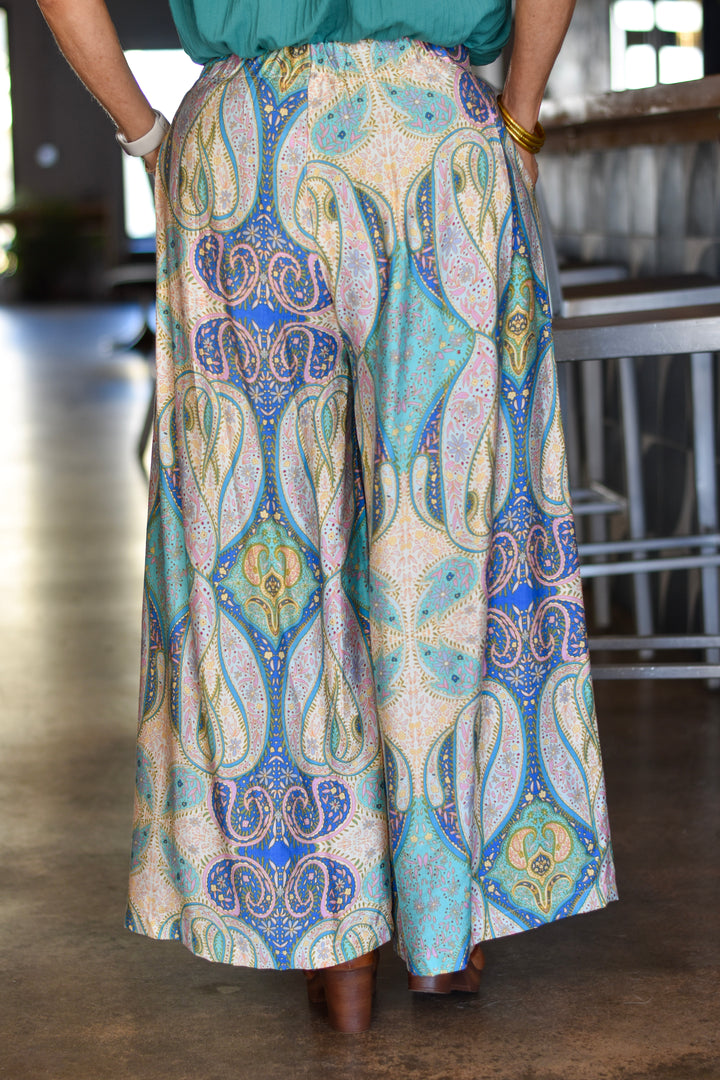 Wander Paisley Wide-Leg Pants