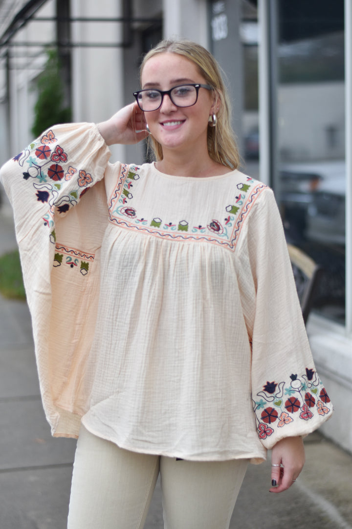 Lea Embroidered Cotton Tunic