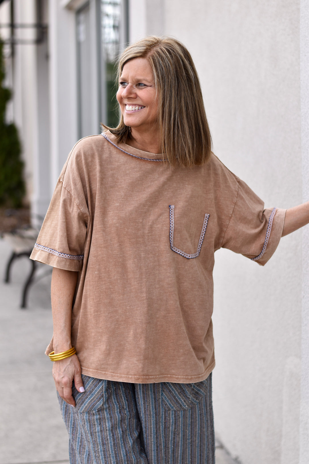 Easel Sundown Cotton Boxy Tee