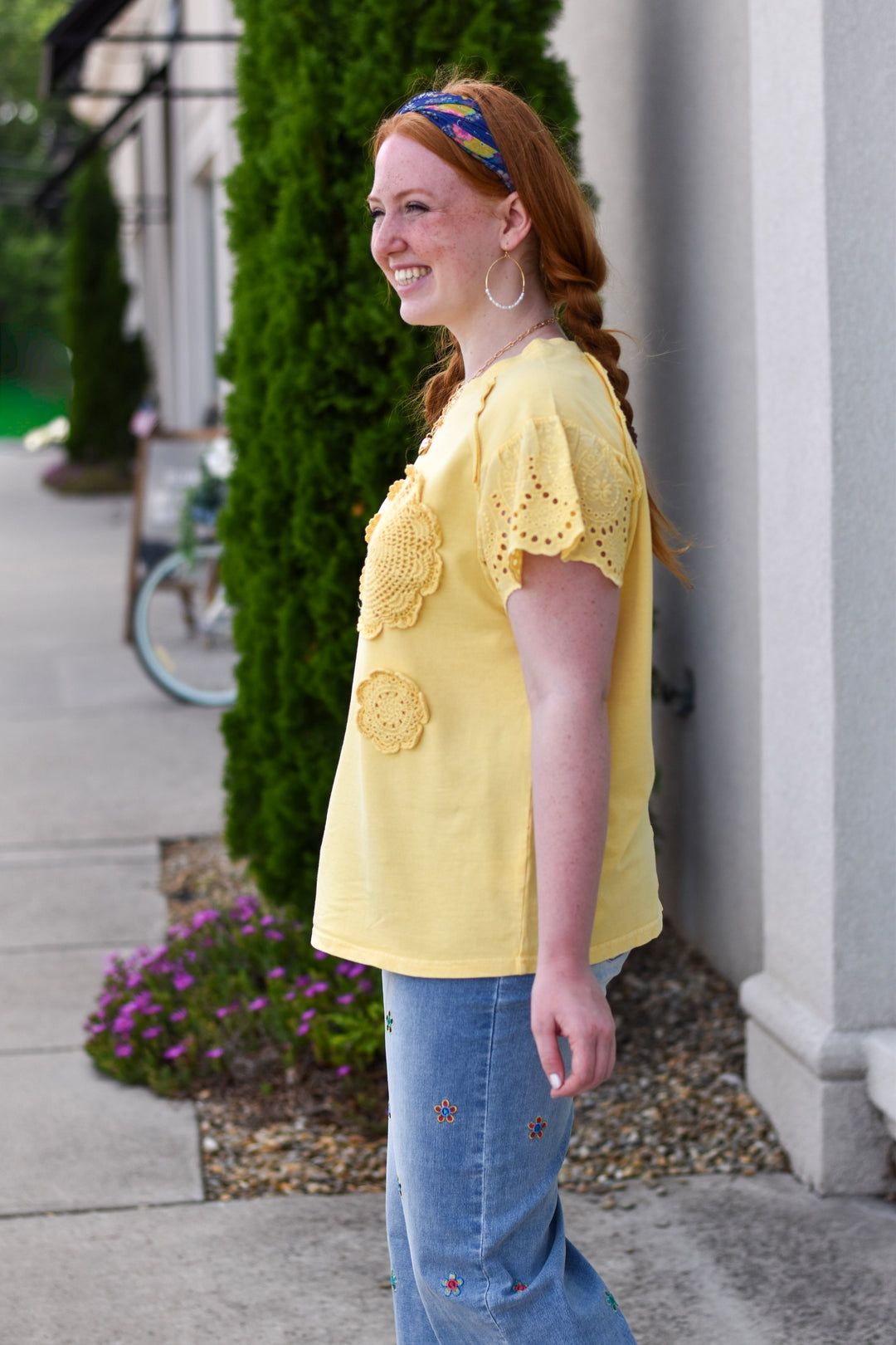 Easel's Vintage Bloom Chrochet Top