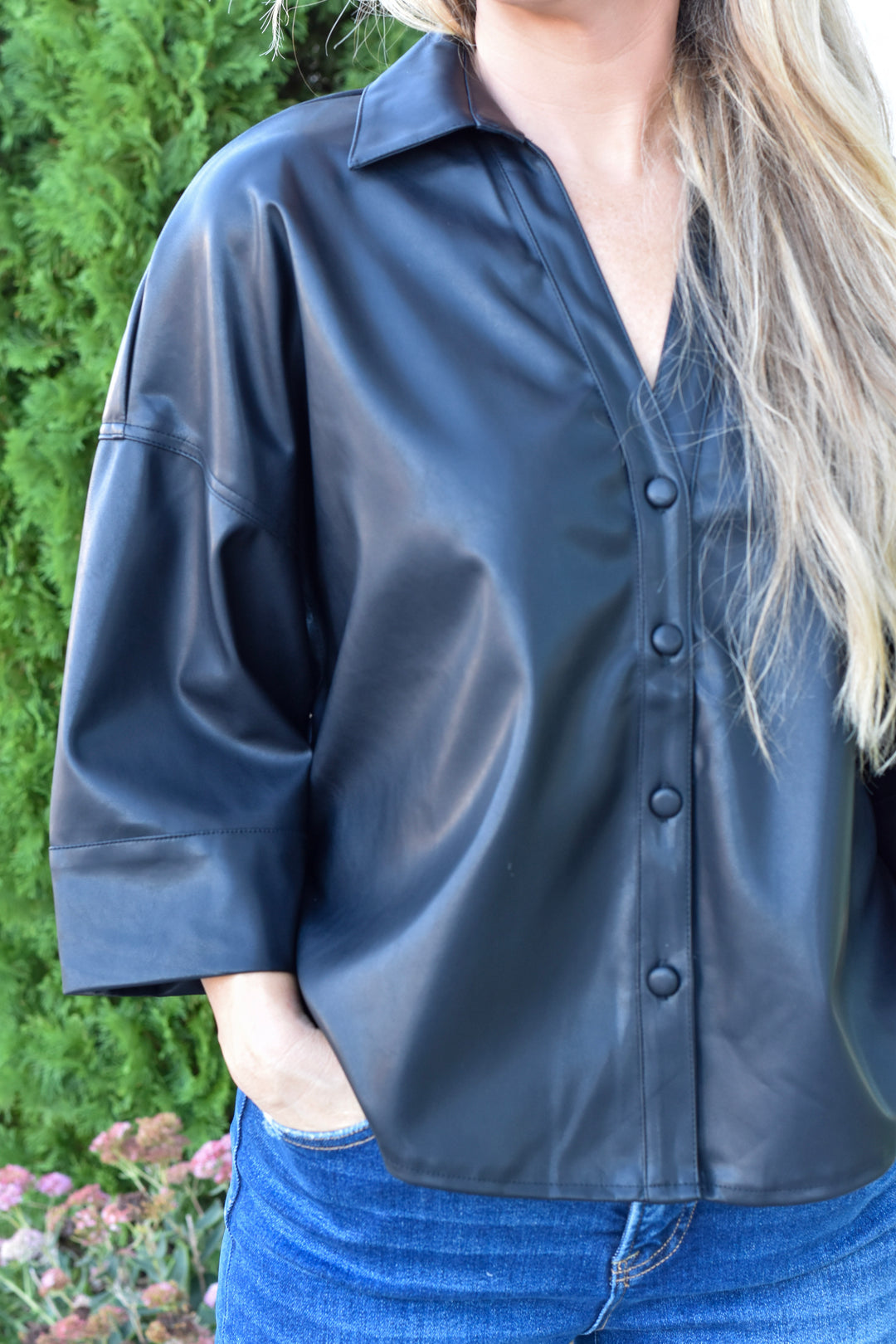 Midnight Muse Faux Leather Top
